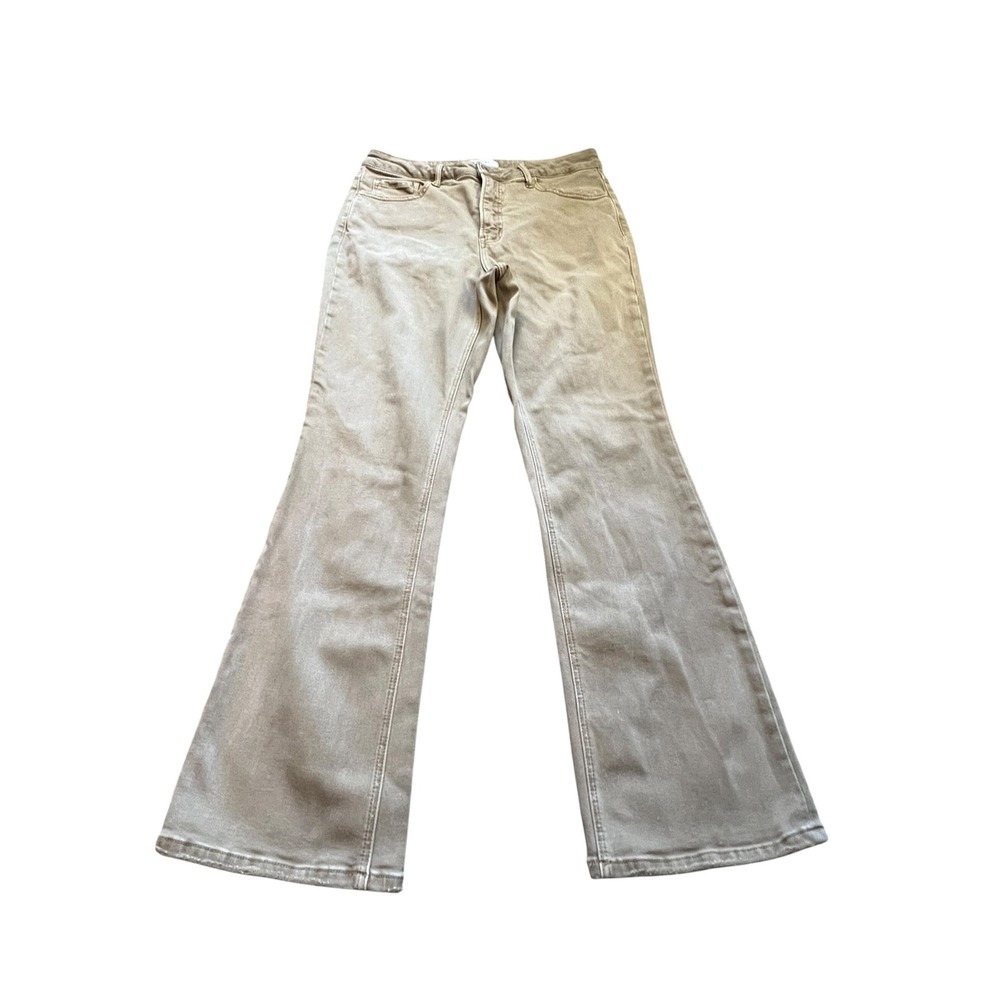 Lovervet by Vervet Tan Flare Jeans Size 16W High Rise Boho Stretch Denim EUC